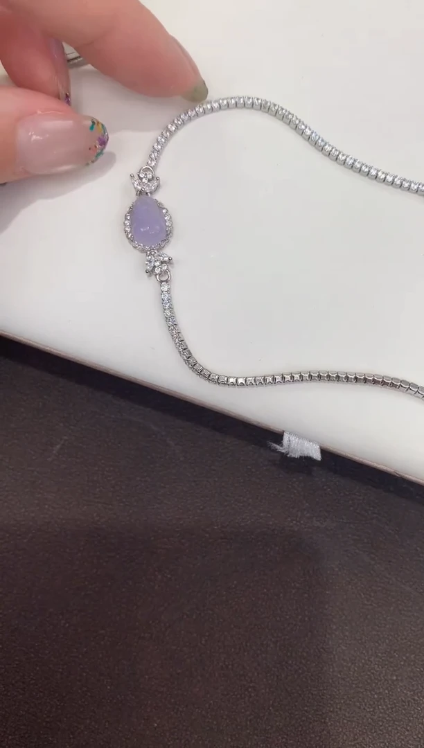 颈饰银S925镶嵌翡翠天然缅甸a货翡翠