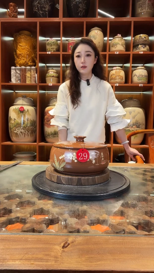 罐云南建水紫陶三饼茶罐@29