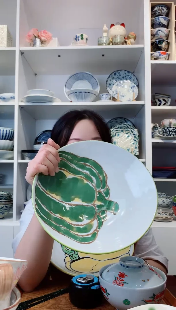 陶瓷美浓烧南瓜大深盘