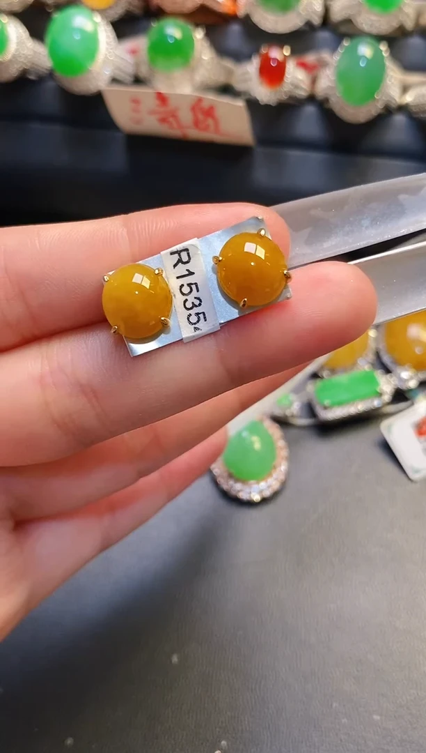 银S925镶嵌戒指翡翠天然