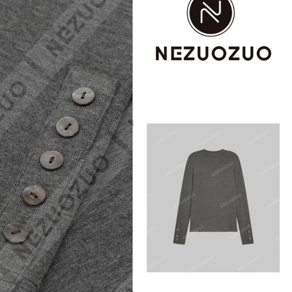 NEZUOZUO【小半高领贝壳扣】羊毛/苣百搭/半高领休闲保暖羊毛打底衫