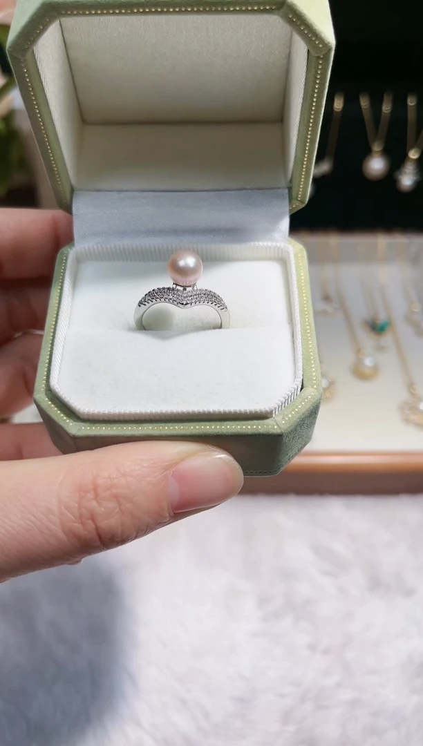 银S925镶嵌淡水珍珠珠宝奇石4-6