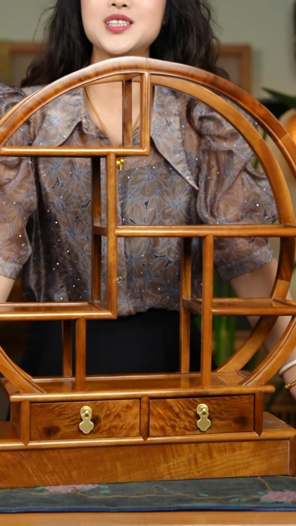 乌木类书架金丝楠小叶桢楠小圆博古架