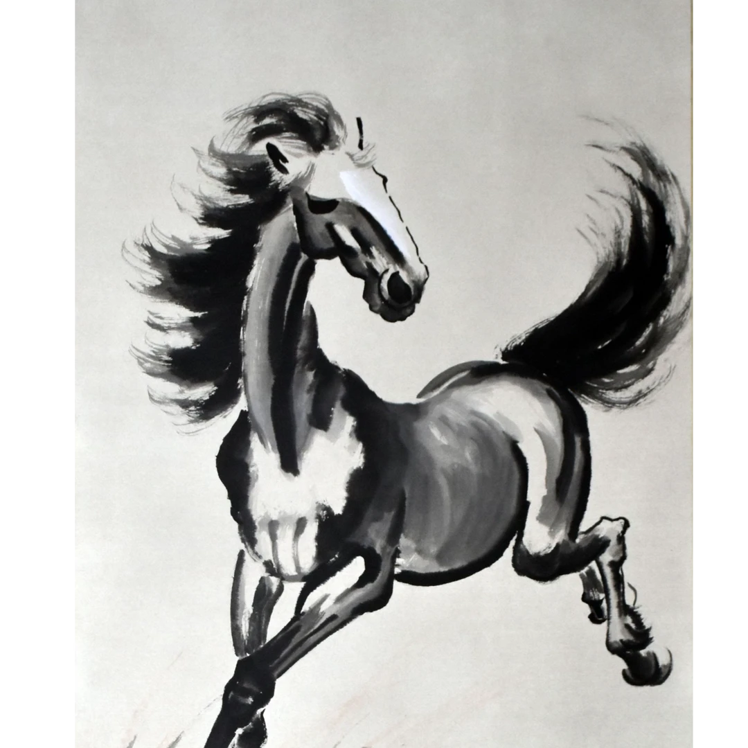 HM9300 奔马图 137×69 纸本立轴 8.5平尺