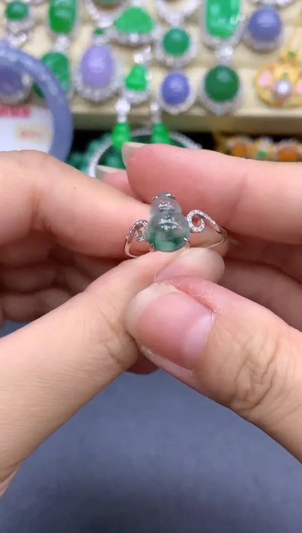 18K金镶嵌戒指翡翠304-中国好珍宝