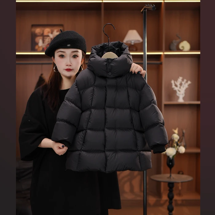 G+2025新款设计师时尚韩版中长款儿童羽绒服