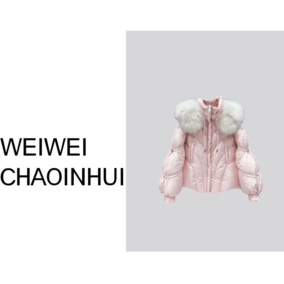 意模【薇薇高端欧货】冬季款时尚甜美抽绳保暖鹅绒羽绒服--61260868
