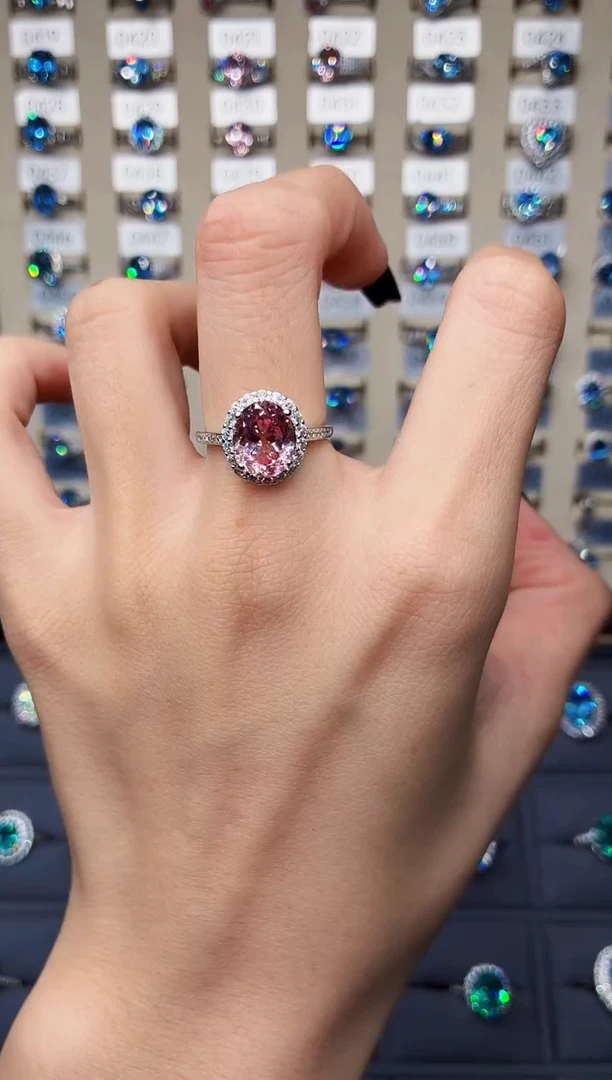 无925银 无品牌 925银 轻奢女神款樱花粉色系