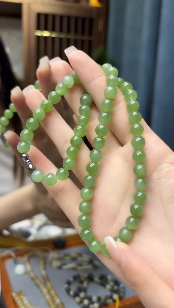 颈饰未镶嵌和田玉碧玉项链ZD