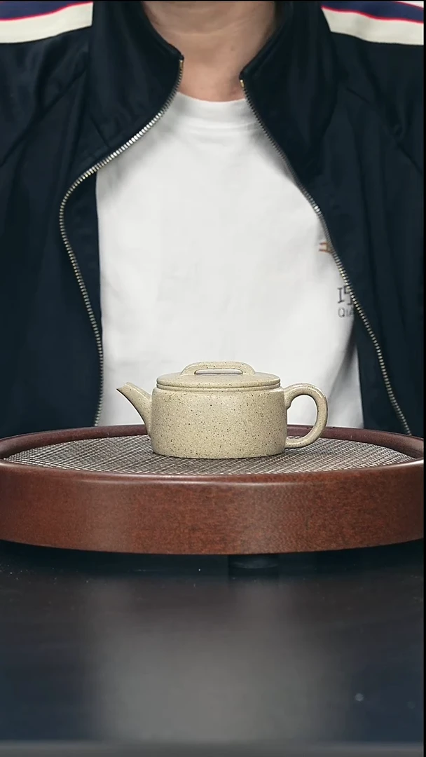 茶壶紫砂马蹄嘴汉瓦-黑段-全手工微瑕（破）