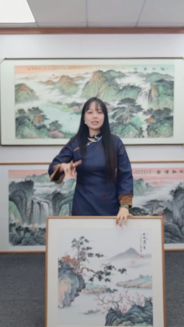 国画山水清音80*80手绘作品