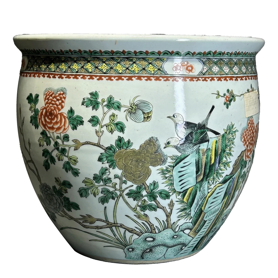 25021256x五彩花鸟纹卷缸