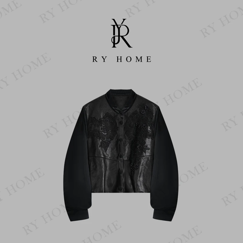 【容雨RYHOME】100绵羊皮＋重工刺绣国风短款外套251W2208