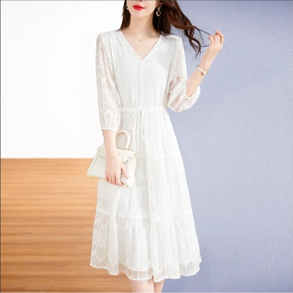 水墨佳人桑蚕丝真丝气质女装连衣裙82393778