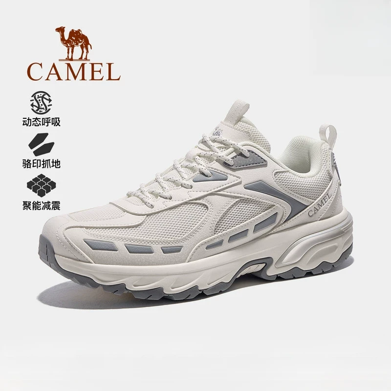骆驼岩洞登山鞋男士2025春季新款防滑耐磨网面透气户外运动鞋女鞋