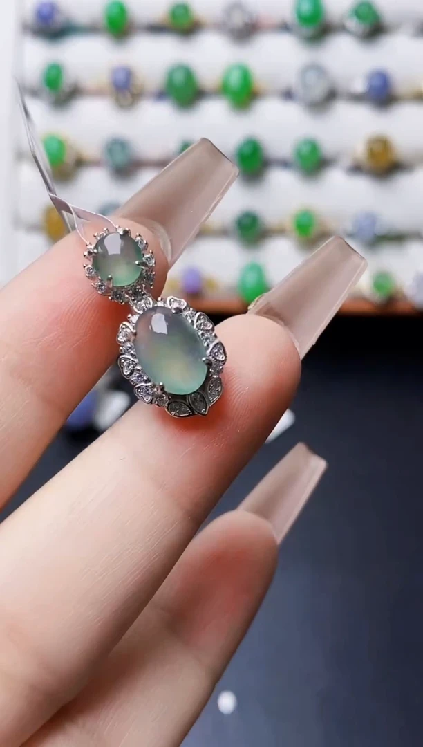 银S925镶嵌戒指翡翠3191