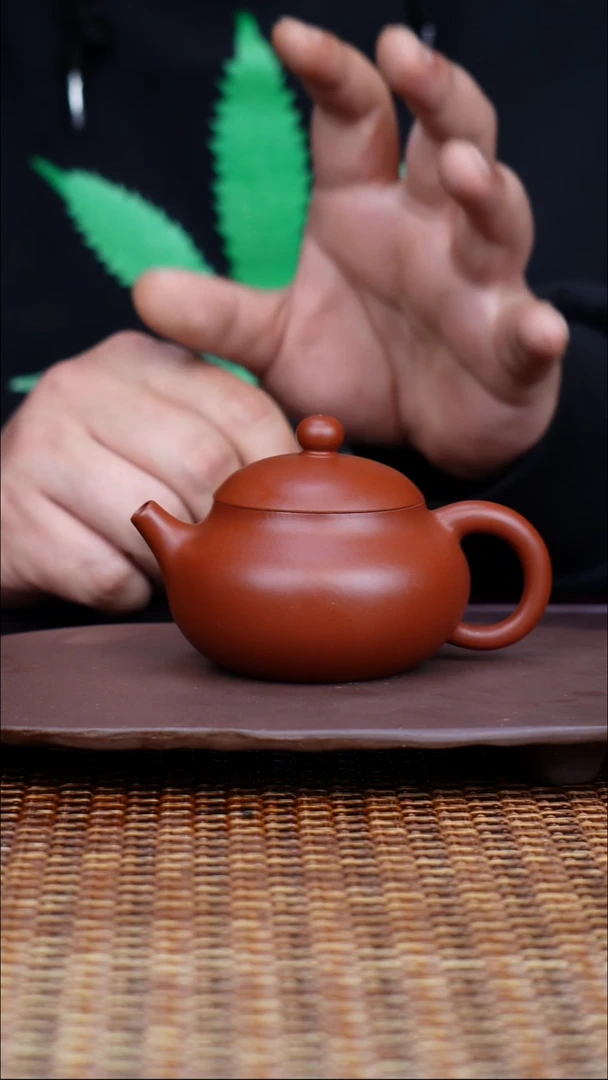 茶壶紫砂汀禾紫砂朱泥《扁玉》