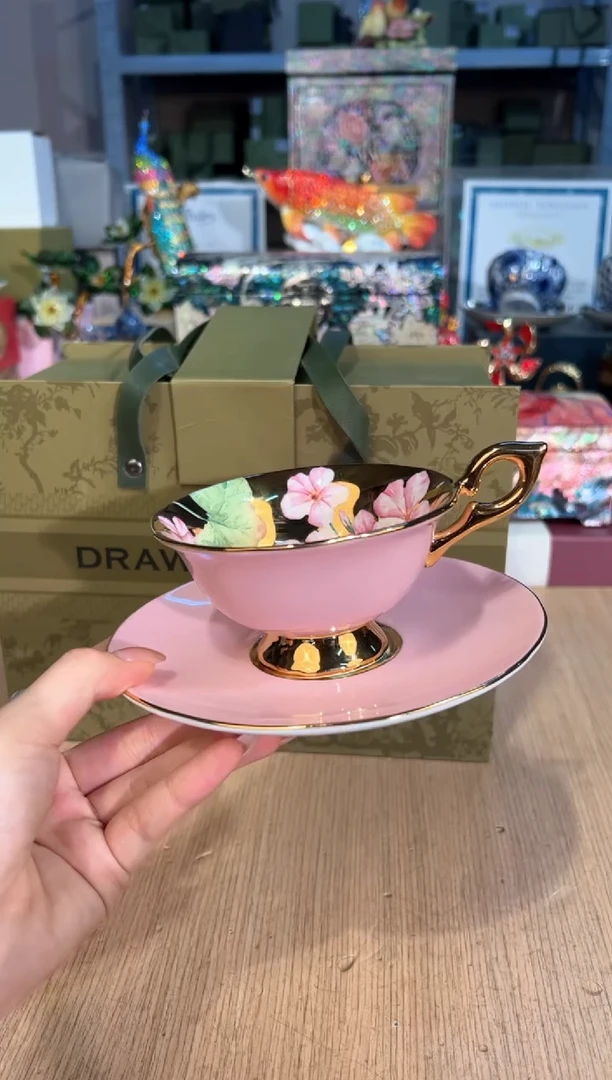 【闪购商品】杯389自然写生-粉釉天竺葵