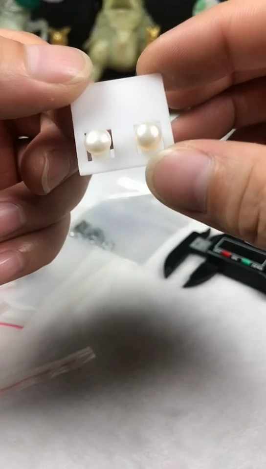 银S925镶嵌耳饰淡水珍珠耳饰