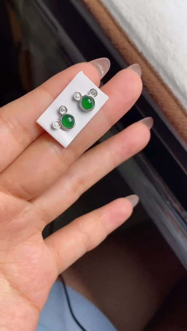 翡翠戒指银S925镶嵌天然A货翡翠