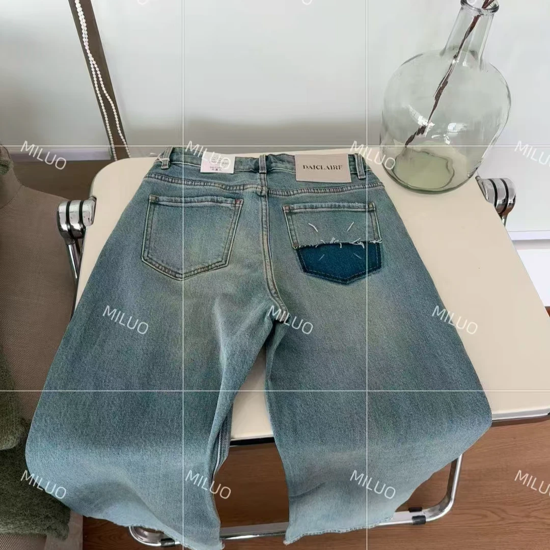 【哈尼家2】MIAO系浅色高腰直筒牛仔裤K71