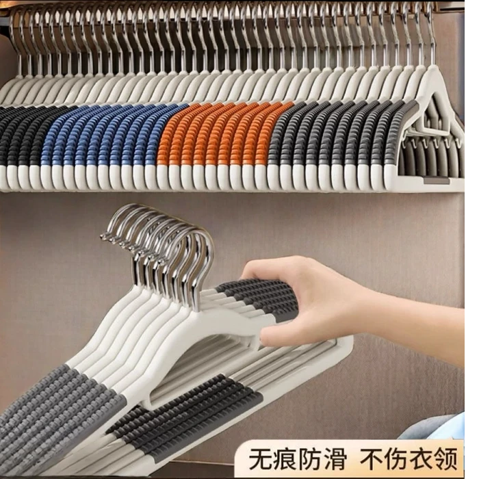真加厚加宽衣架防滑衣柜服装店无痕弧形晾衣架加粗款晾