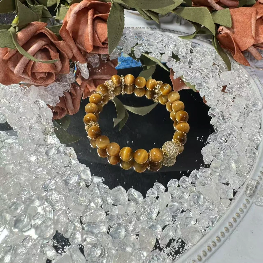 【仟亿珠宝K-088】天然虎眼石经典小众仙女颜色微差任发其一