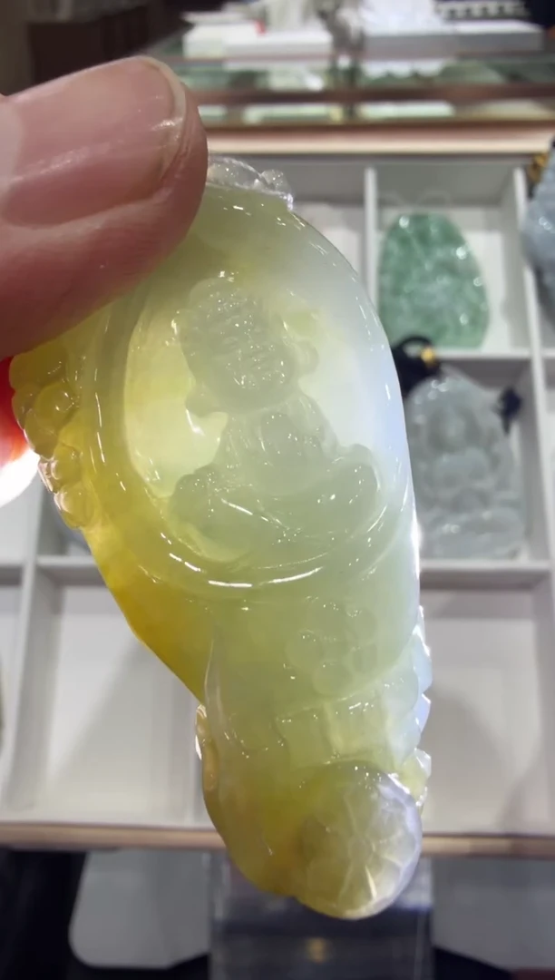 未镶嵌挂件翡翠希*麻A货翡翠多样性孤品