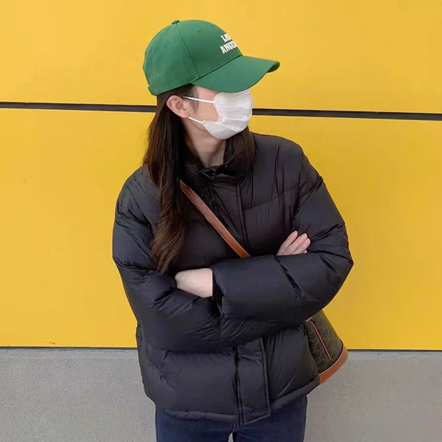 <哈里>清货宽松保暖女短款时尚百搭立领鸭绒羽绒服