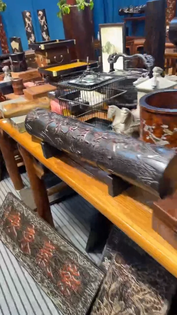 木紫檀雕刻紫气东来横财邵氏紫檀木艺