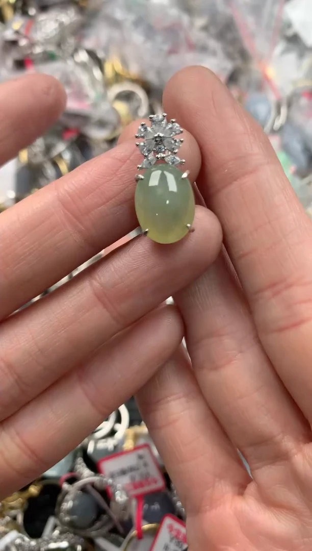 银S925镶嵌戒指翡翠101010----5