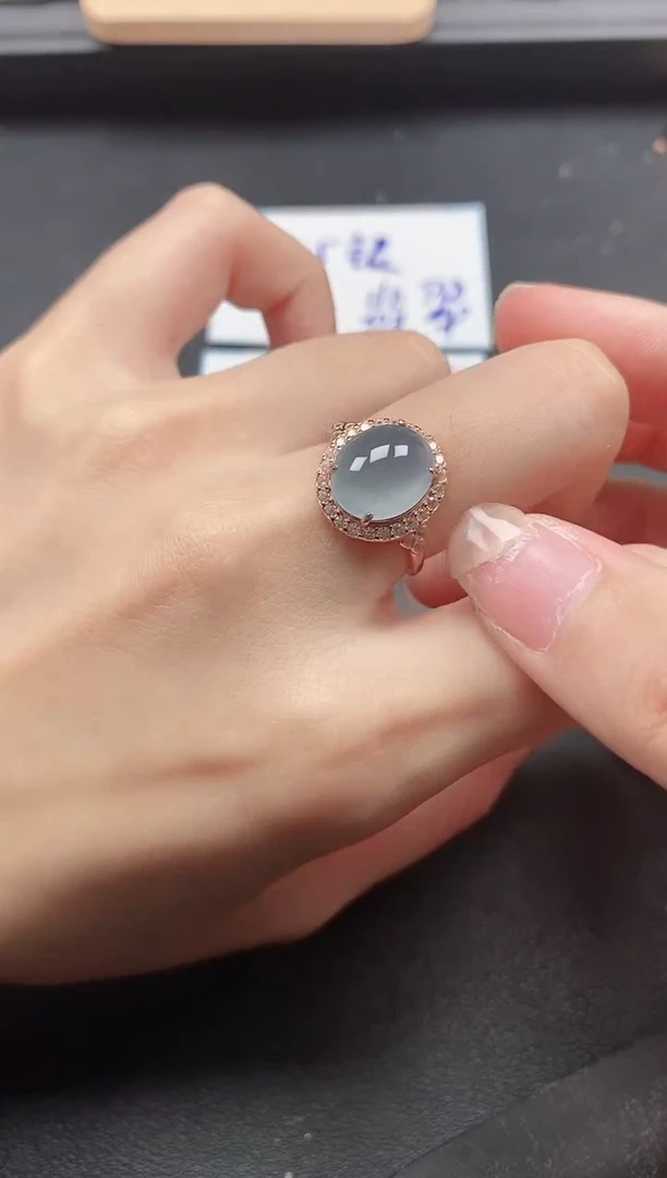 翡翠戒指银S925镶嵌51511