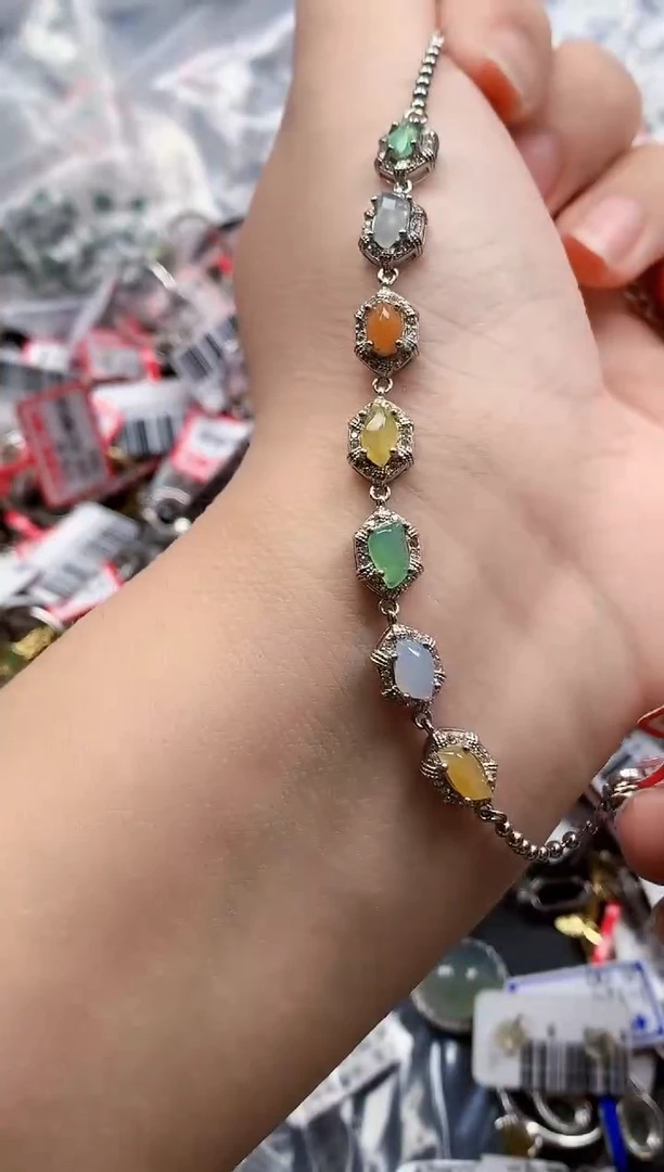 银S925镶嵌戒指翡翠天然A货缅甸翡翠