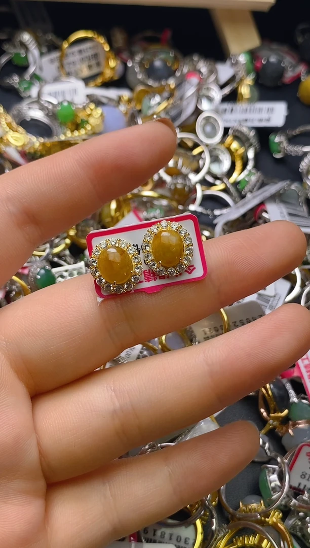 银S925镶嵌戒指翡翠百内无证书