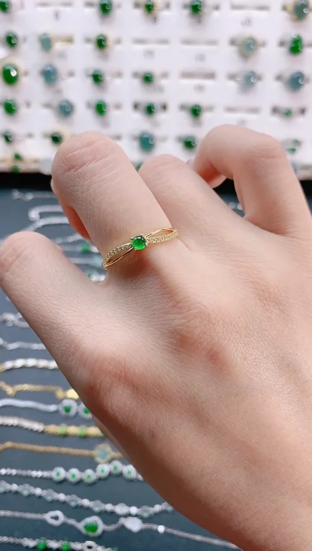 【闪购商品】翡翠戒指银S925镶嵌天然翡翠