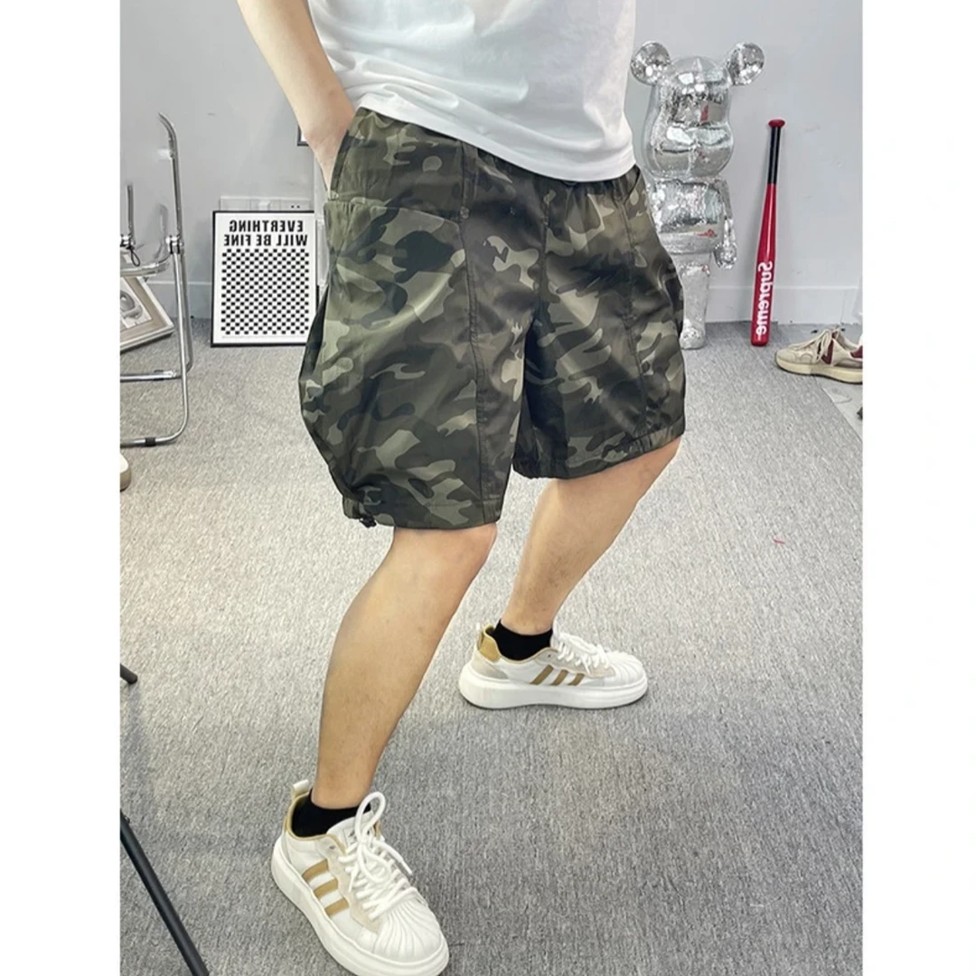 美式炮弹裤夏季新款复古迷彩五分休闲裤男宽松百搭潮流休闲短裤