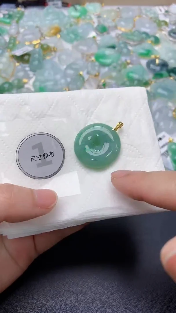 颈饰银S925镀金镶嵌翡翠天然缅甸A货百元以上9元证书费自理