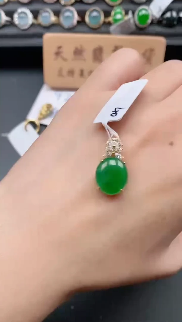 银S925镶嵌戒指翡翠1