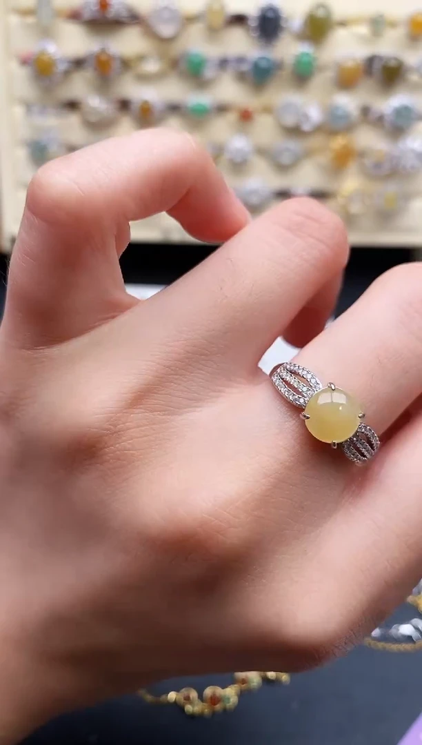 翡翠戒指银S925镶嵌444444444+7