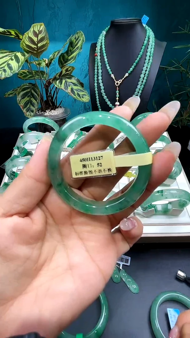 未镶嵌手镯石英质玉（非洲翠）手镯