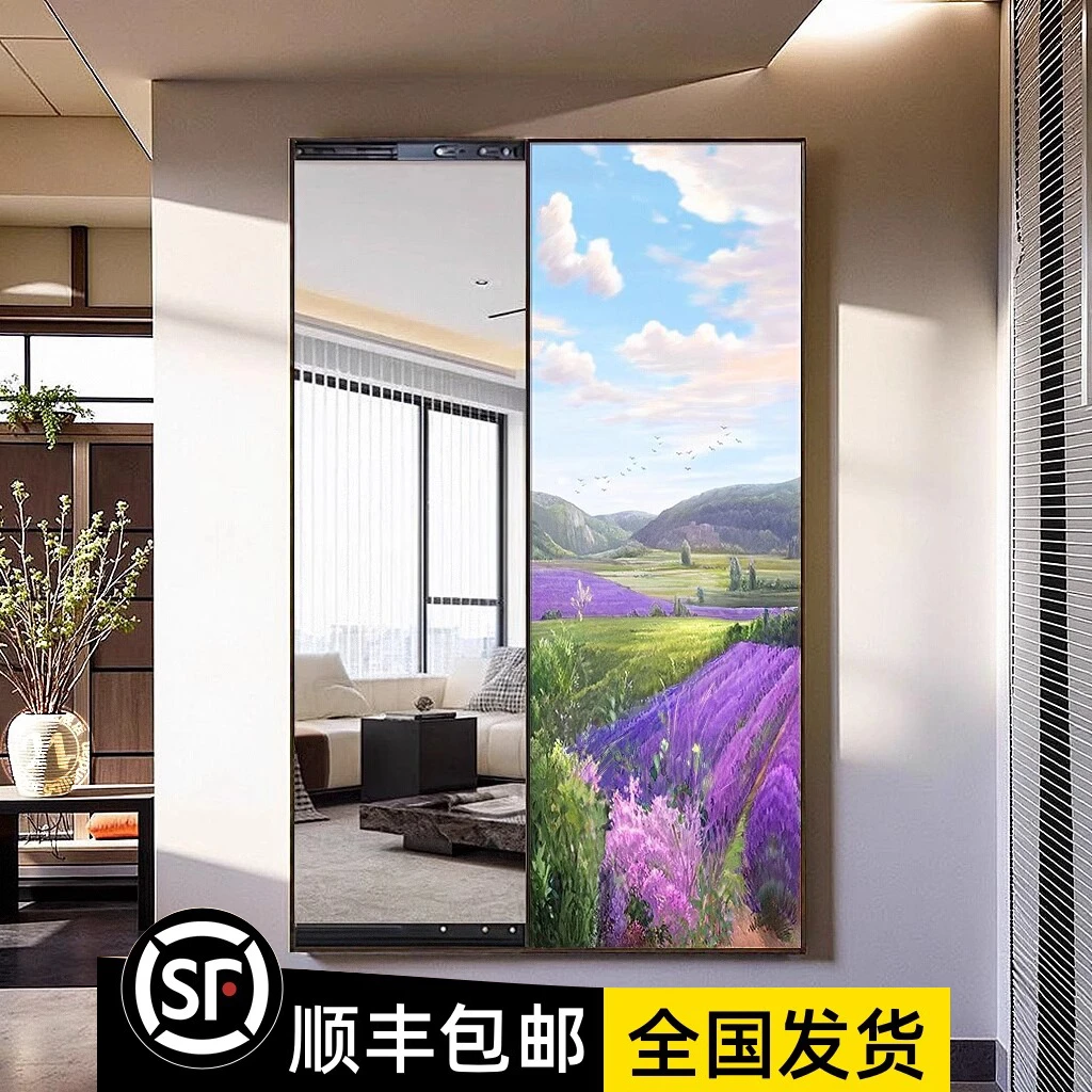 带滚轮原创设计置地式圆形穿衣镜家用客厅卫生间简约