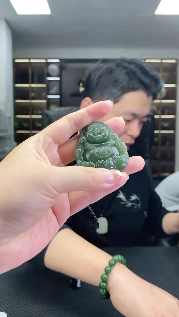 颈饰未镶嵌和田玉佛公清货1