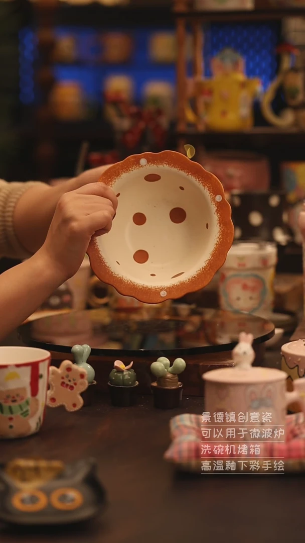 陶瓷景德镇可爱陶瓷釉下彩绘设计师款