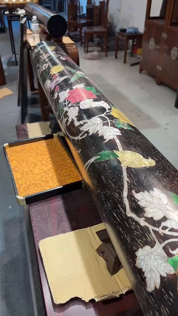 木木头款尘*幕紫檀镶嵌的横财横财136长