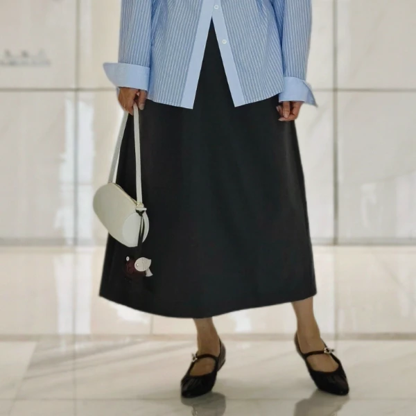 WANG RAN “极简主义”西装式简约百搭半裙