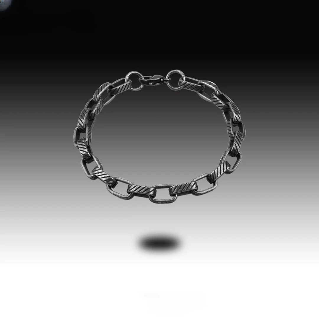 钛钢手链 凯撒手链男钛钢不掉色潮个性简约百搭冷淡风小众风格