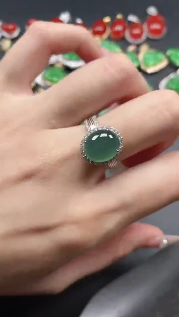 银S925镶嵌戒指翡翠51151