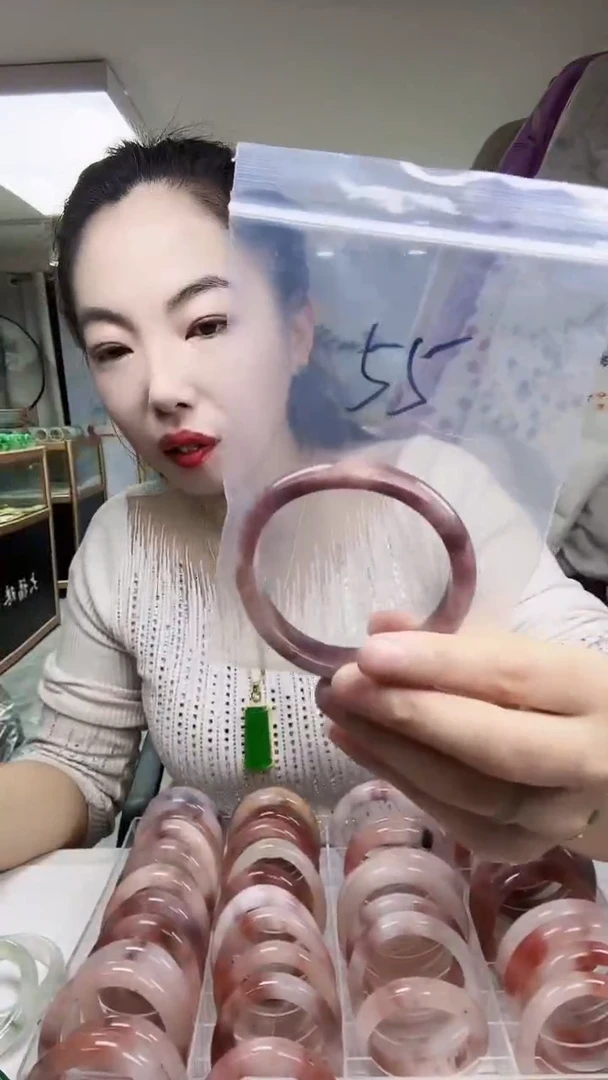 未镶嵌手镯石英质玉新疆金丝玉桃花酿手镯58-59 圈口