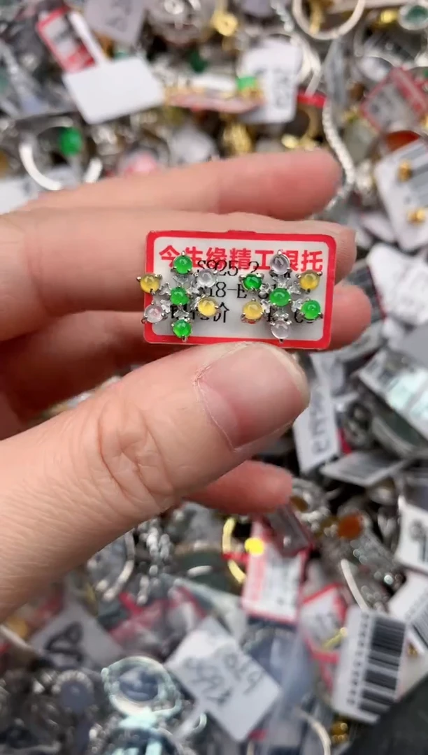 银S925镶嵌戒指翡翠222        6