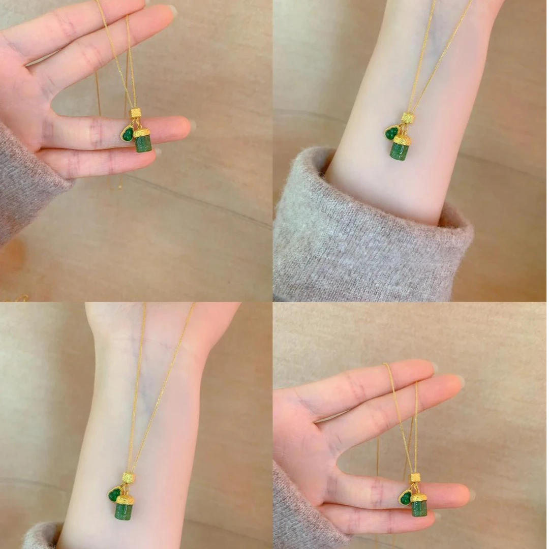 铜合金项链 春夏款精致金色项链时尚气质百搭高颜白时尚短复链